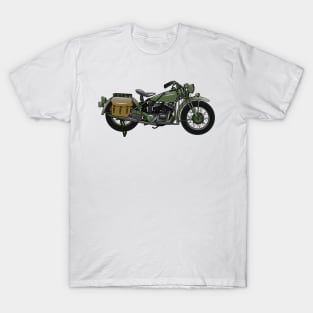 Military cruiser motorcycle cartoon illustration T-Shirt